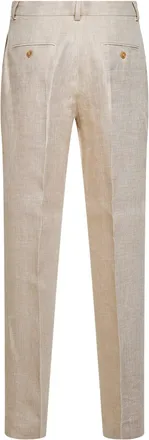 Max Mara Womens Trousers Wkdmalizia Ecru Linen Beige