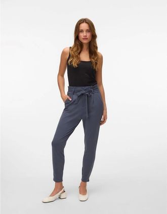 Vero Moda Womens Eva Regular Fit Straight Trousers - Blue - Size: XS l32