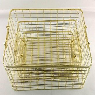 OEM Cesta De Almacenamiento De Estilo N&oacute;rdico Con Asas, Cesta De Hierro Color Dorado, Gran Capacidad, Estante De Almacenamiento (tama&ntilde;o Peque&ntilde;o Dorado 29 