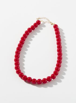 Simons Womens XL red-bead necklace