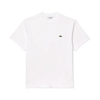 Lacoste T-Shirts, male, White, Size: 2XL Cotton T-shirt