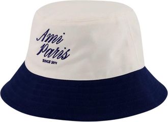 Ami Bicolor Bucket Hat - Heren - Hoeden - Wit - 56 CM - Katoen - Accessoires