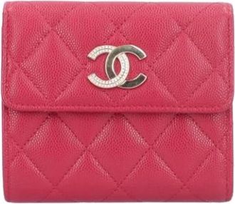 Chanel Pre-owned Wallets, female, Red, Size: ONE SIZE Pre-owned Matelasse Wallet (tri-fold)