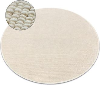 RugsX Rugsx - nepal circle 2100 natural, cream - woolen, double-sided, natural beige round 160 cm