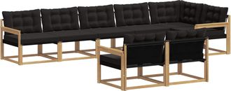 vidaXL Conjunto De Sof&aacute;s De Exterior 8 Uds. Blanco Y Negro Vidaxl