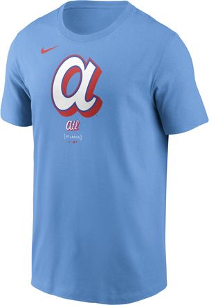 Nike Atlanta Braves City Connect Large Logo Nike Mens MLB T-Shirt in Blue | N1994EYAW-SCA