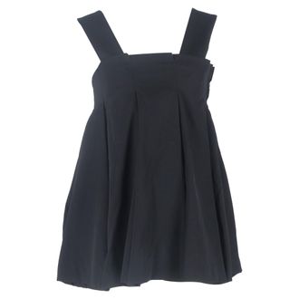 Comme Des Gar&ccedil;ons Comme Des Gar&ccedil;ons Pleated Sleeveless Tunic Top in Black Wool
