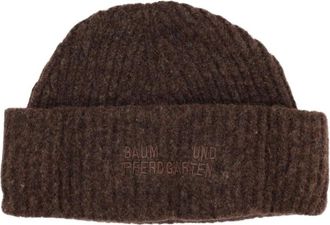 Baum Und Pferdgarten Ribgebreide Beanie - Dames - Hoeden - Bruin - ONE Size - Leer - Accessoires