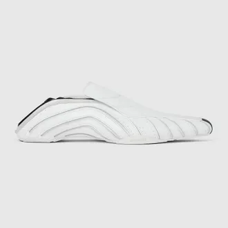 Gucci Mens Slip-on Sneaker, White, Leather