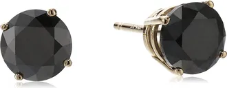 Vir Jewels 1 cttw Black Diamond Stud Earrings 14K Yellow Gold Round Push Backs 4 Prong Basket