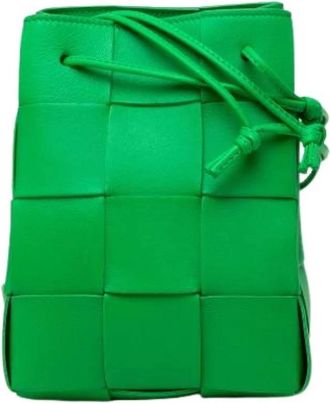 Bottega Veneta Tweedehands leren schoudertassen - Dames - Vintage Tas - Groen - ONE Size - Vintage
