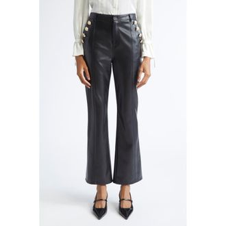 Cinq &agrave; Sept Crop Faux Leather Pants in Black at Nordstrom Rack, Size 8