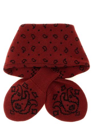 Guest In Residence Wool-Cashmere Jacquard Scarf - Carmine