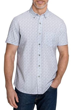 W.R.K Faded Square Reworked Short Sleeve Button-Up Shirt in Charcoal at Nordstrom, Size Xx-Large