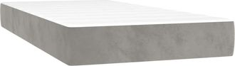 vidaXL Colch&oacute;n Muelles Ensacados Firmeza Media Terciopelo Gris Claro 100x203x20 Cm Vidaxl