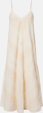 Juliet Dunn Embroidered cotton midi dress