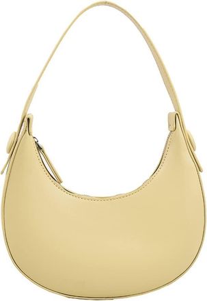 Generic Women Fashion Leather Shoulder Bags Small Purse Handbags Elegant Underarm Bag ladies leather Purses with Zipper (Yellow)