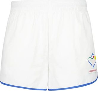 Casablanca Casa Sportif Windbreaker Shorts - Dames - Bermuda - Wit - L - Polyester - Korte Broeken