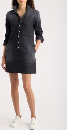 Frank & Eileen Ireland Cotton & Linen Blend Utility Dress in Washed Black at Nordstrom, Size X-Small
