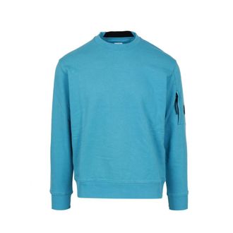 C.P. Company C.p. Company, Hoodies & sweatvesten, Heren, Blauw, L, Katoen, Diagonal Embossed Sweatshirt