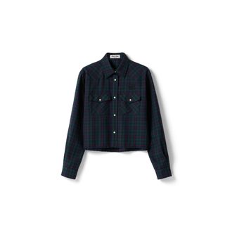 Miu Miu Plaid Shirt, Woman, Blue/green, Size 36