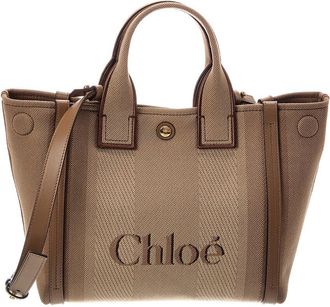 Chlo&eacute; Small Canvas & Leather Tote