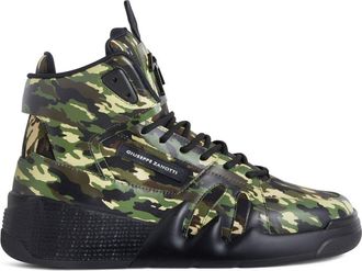 Giuseppe Zanotti Talon camouflage high-top sneakers - men - Rubber/Fabric/Leather - 41.5 - Green