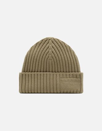 Givenchy Mens Ribbed Wool Beanie Beige - Cream - Size: OS