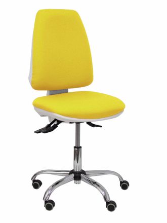 Piqueras y Crespo Piqueras Y Crespo - Silla Elche Blanca Asincro Bali Amarillo Ruedas De Parqu&eacute;