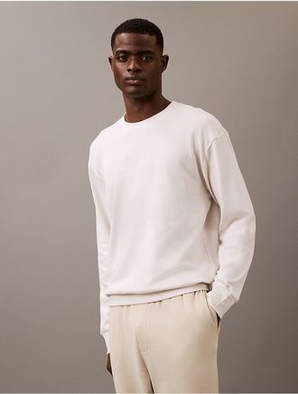 Calvin Klein Mens Terry Lounge Sweatshirt - White - XL