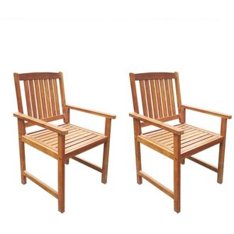 vidaXL Sedie da Giardino 2 pz in Legno Massello dAcacia Marrone - Vidaxl