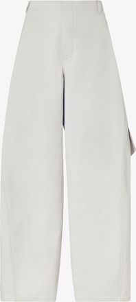 Serena Bute Cotton Gabardine Barrel Leg Cargo Trouser - Grey