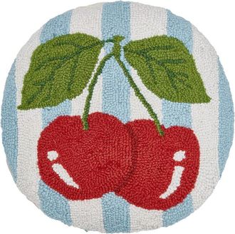 Peking Handicraft Stripe Cherries Hook Pillow