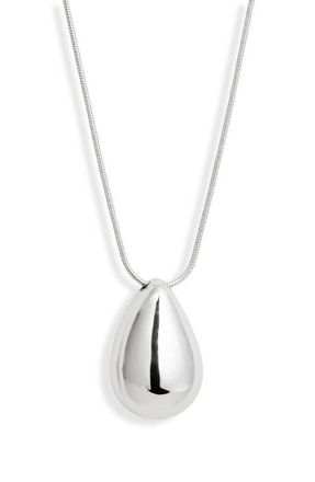 Nordstrom Polished Teardrop Pendant Necklace in Silver at Nordstrom