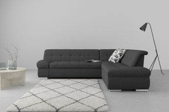 Domo Collection Ecksofa »Mona L-Form« wahlweise mit Bett- und Armlehnfunktion