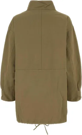 Prada Womens Cotton-Linen Utility Coat Green