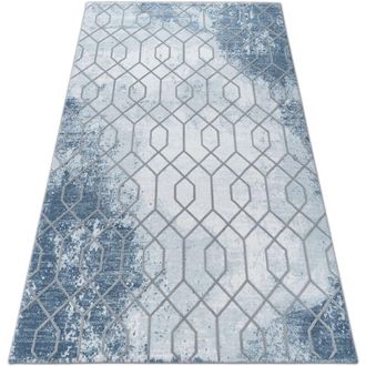 RugsX Rugsx - Alfombra Acr&iacute;lica Valencia 3951 Hex&aacute;gono Azul/gris Blue 80x150 Cm