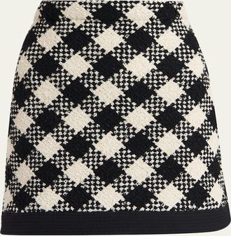Valentino Garavani Buffalo Check Tweed Mini Skirt