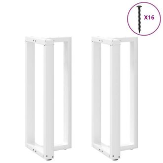 Berkfield Home Modern Bar Table Legs T-Shaped&not;2 pcs White 40x35x(100-101) cm Steel