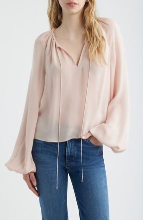 Frame Denim The Balloon Silk Top in Taffy at Nordstrom, Size X-Small