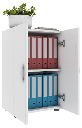 ebuy24 Ebuy24 - Armario De Oficina Vcm Con 2 Compartimentos Armario De Archivo Moderno Con Puertas Giratorias Dimensiones Aprox. Al. 74 X An. 49 X T. 34 Cm -