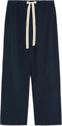 Max Mara Straight Leg Broeken - Dames - Wijde Broeken - Blauw - XS - Katoen - Broeken