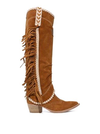 El Vaquero Kalou Leather Boots With Fringes