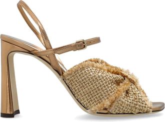 Jimmy Choo London Sandalettes met hak Annika - Dames - Sandalen met hakken - Geel - 36 EU - Schoenen