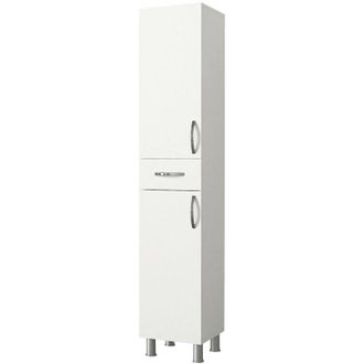 Dmora Mobile colonna Giuda, Pensile bagno o cucina, Armadio alto multifunzione, Mobiletto multiuso, 35x31 h179 cm, Bianco - Dmora