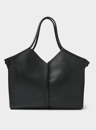 Hereu Womens Calella black leather tote bag