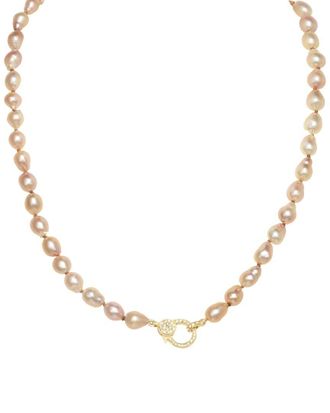Margo Morrison 18K Silver 0.57 Ct. Tw. Diamond & 7-8Mm Pearl Necklace