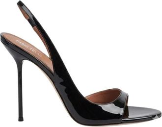 PARIS TEXAS Slingback Pump - Dames - Sandalen met hakken - Zwart - 41 EU - Leer - Schoenen
