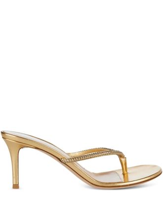 Gianvito Rossi Sandali infradito con decorazione - Oro