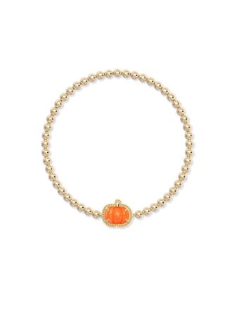 Kendra Scott Pumpkin Stretch Bracelet In Orange Mother-Of-Pearl